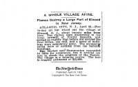 Flames Destroy a Large Part of Elwood in NJ. April 24, 1902, Thursday 
